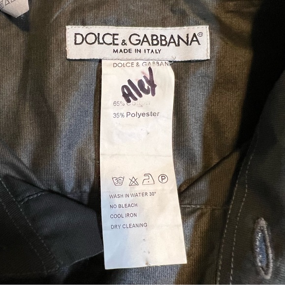 AUTHENTIC Dolce & Gabbana Snap Italy Short Sleeve Shirt Size 39 -15 1/2 Neck EUC - Picture 8 of 12